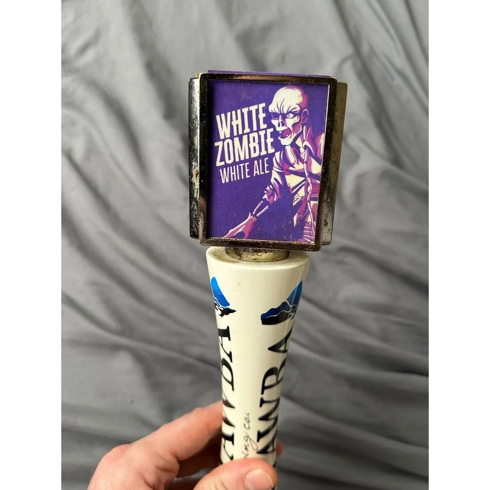 Catawba Brewing Co White Zombie White Ale Beer Tap Handle 3-Sided Zombie Graphic